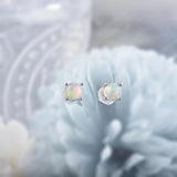 Opal Round Earrings 5mm Natural Gemstone Studs Birthstone Earrings