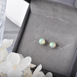Opal Round Earrings 5mm Natural Gemstone Studs Birthstone Earrings