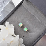 Opal Round Earrings 5mm Natural Gemstone Studs Birthstone Earrings