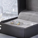 Opal Round Earrings 5mm Natural Gemstone Studs Birthstone Earrings