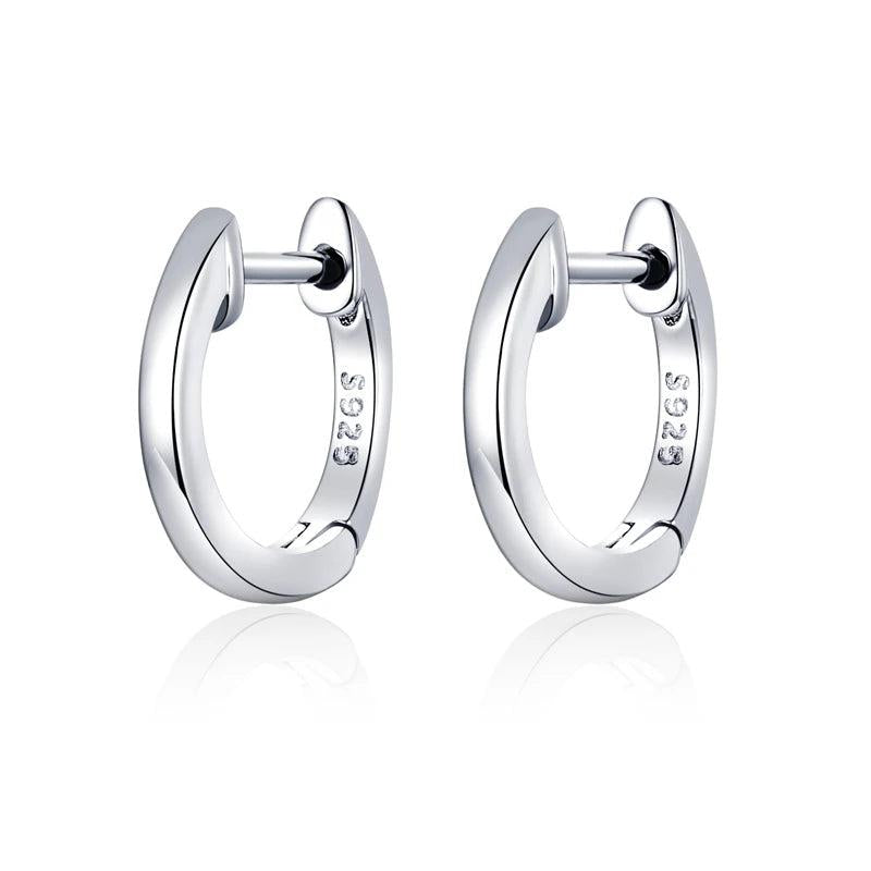 925 Silver Hoop Earrings Women Small Wedding Engagement Jewelry