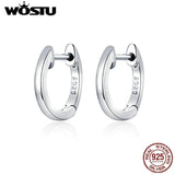 925 Silver Hoop Earrings Women Small Wedding Engagement Jewelry