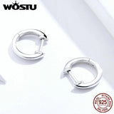 925 Silver Hoop Earrings Women Small Wedding Engagement Jewelry