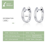 925 Silver Hoop Earrings Women Small Wedding Engagement Jewelry