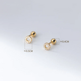 925 Silver Hollow Zircon Stud Earrings for Women