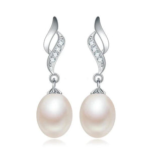 High Natural Pearl Long Drop Earrings 925 Sterling Silver Women Jewelry 5 Colors