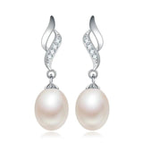 High Natural Pearl Long Drop Earrings 925 Sterling Silver Women Jewelry 5 Colors