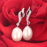 High Natural Pearl Long Drop Earrings 925 Sterling Silver Women Jewelry 5 Colors