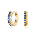 Colorful Zircon 925 Silver Hoop Earrings Women Girl Party Jewelry