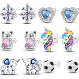 925 Sterling Silver Unicorn Stud Earrings for Little Girl