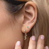 925 Silver Zircon Pave Setting Circle Drop Earrings