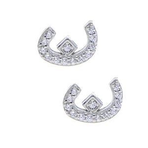 925 Silver Arabic Love Letter Stud Earrings with Cz Initial