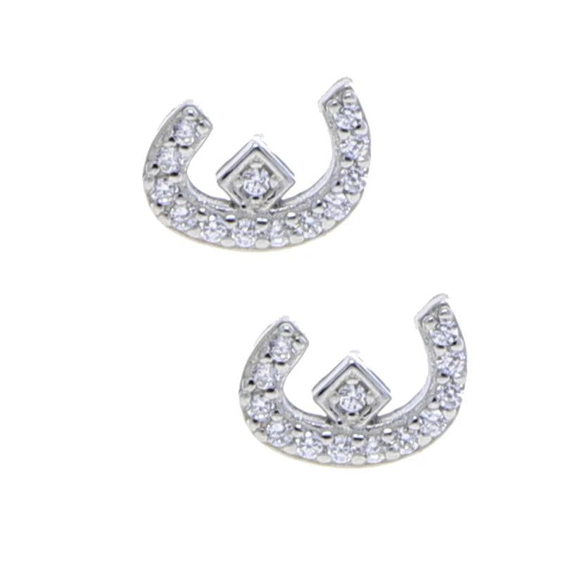 925 Silver Arabic Love Letter Stud Earrings with Cz Initial