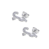 925 Silver Arabic Love Letter Stud Earrings with Cz Initial