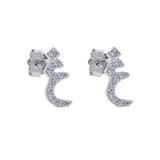 925 Silver Arabic Love Letter Stud Earrings with Cz Initial