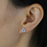 925 Silver Arabic Love Letter Stud Earrings with Cz Initial