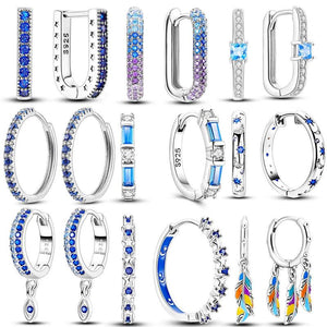 925 Silver Cubic Zircon Earrings for Women Wedding Engagement Party