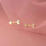 Davis 925 Silver Arrow CZ Stud Earrings For Women