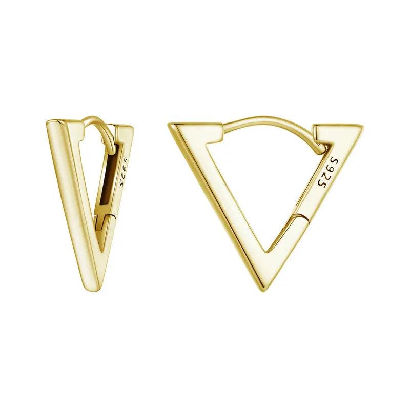 925 Silver Triangle Hoop Earrings Hypoallergenic