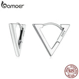 925 Silver Triangle Hoop Earrings Hypoallergenic