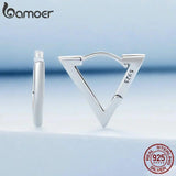 925 Silver Triangle Hoop Earrings Hypoallergenic