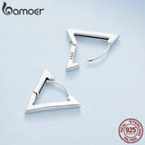 925 Silver Triangle Hoop Earrings Hypoallergenic