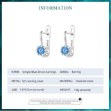 925 Silver Zircon Ear Buckles Women Fine Jewelry Wedding Stud Earrings