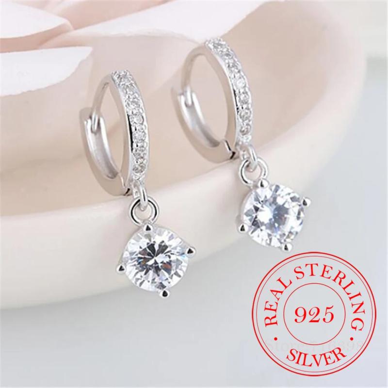 925 Silver Earrings CZ Drop Earrings For Women