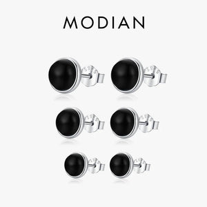 Agate Stud Earrings 925 Silver Platinum Plated Hypoallergenic