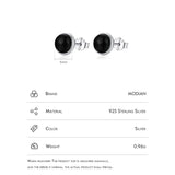 Agate Stud Earrings 925 Silver Platinum Plated Hypoallergenic