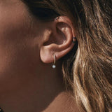 925 Silver Zircon Charms Earrings Crystal Circle Pave Delicate