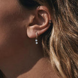 925 Silver Zircon Charms Earrings Crystal Circle Pave Delicate