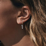 925 Silver Zircon Charms Earrings Crystal Circle Pave Delicate