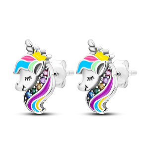 925 Silver Stud Earring CZ Zircon Women DIY Jewelry Gift