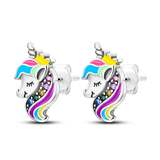 925 Silver Stud Earring CZ Zircon Women DIY Jewelry Gift