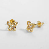 925 Sterling Silver Butterfly Zircon Stud Earrings for Women