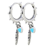 925 Silver Butterfly & Feather Earring Set for Women