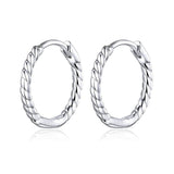 925 Sterling Silver Hoop Earrings Anti-allergy Weddings Jewelry