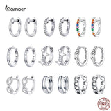 925 Sterling Silver Hoop Earrings Anti-allergy Weddings Jewelry