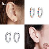 925 Sterling Silver Hoop Earrings Anti-allergy Weddings Jewelry