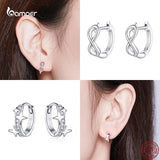925 Sterling Silver Hoop Earrings Anti-allergy Weddings Jewelry