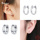 925 Sterling Silver Hoop Earrings Anti-allergy Weddings Jewelry