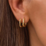 Copper Silver Earring Women Hoop Zirconia Cartilage