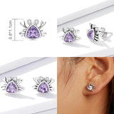 925 Silver Bee & Flamingo Asymmetrical Earrings for Women
