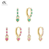 925 Silver Huggie Heart Hoop Earrings for Women