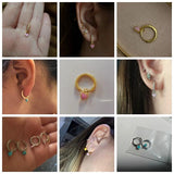 925 Silver Huggie Heart Hoop Earrings for Women
