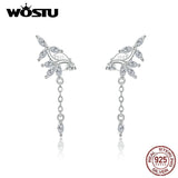 925 Silver Zircon Tassel Earrings Wedding Jewelry