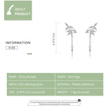 925 Silver Zircon Tassel Earrings Wedding Jewelry