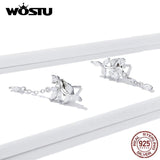 925 Silver Zircon Tassel Earrings Wedding Jewelry
