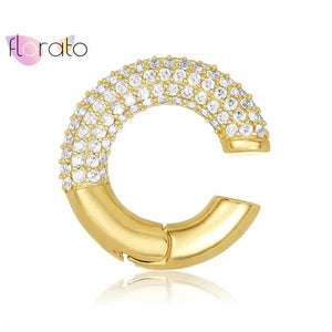 Gold-Plated Colorful Ear Cuff Crystal Cuffs - Women Punk & Rock Jewelry